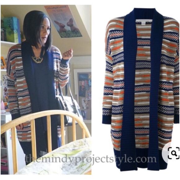 Diane von Furstenberg Taletha Mixed Knit Cardigan - Picture 3 of 16